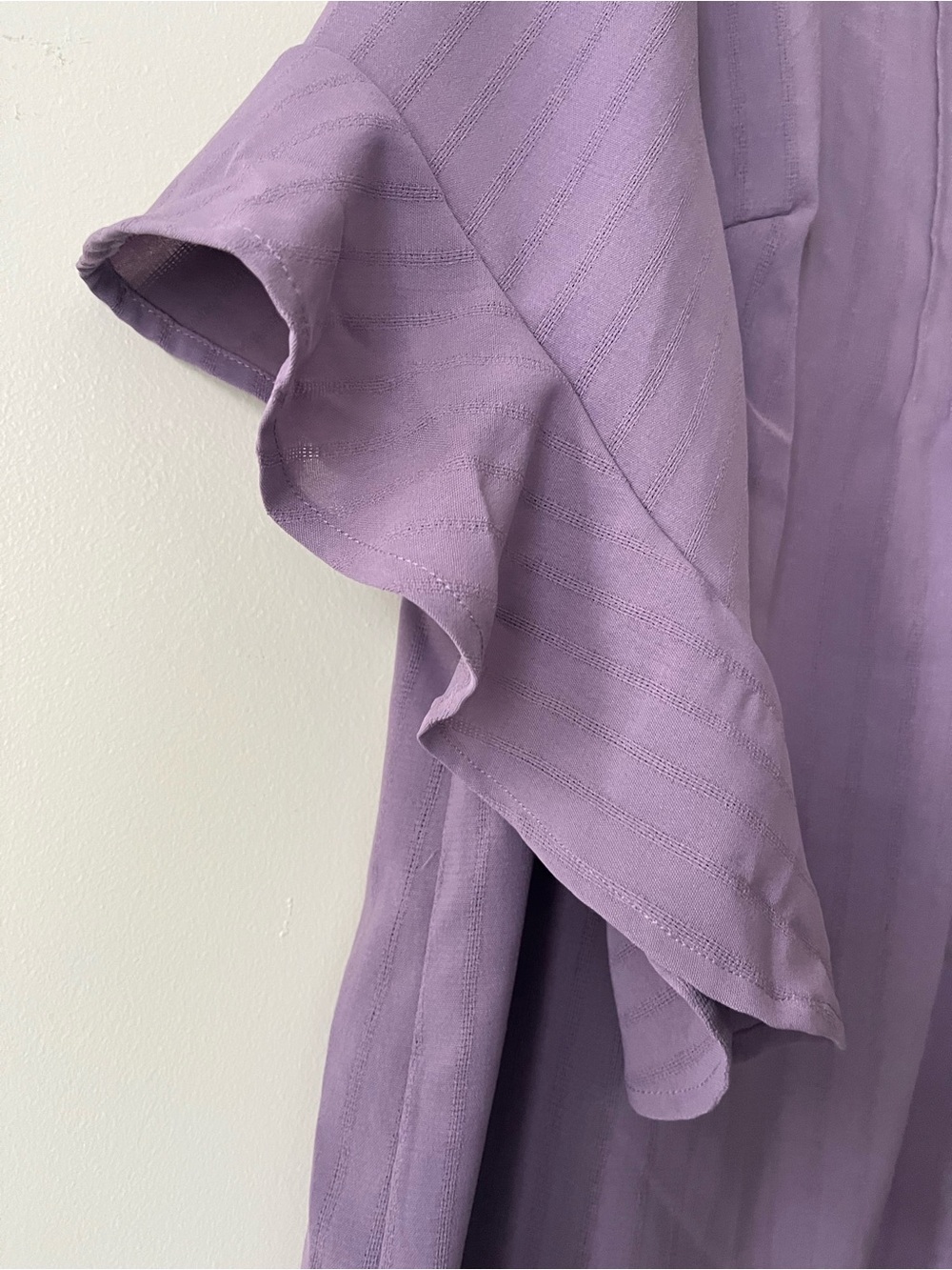 BloomChic Lavender Ruffle Sleeve Pintuck Blouse - Picture 2 of 7